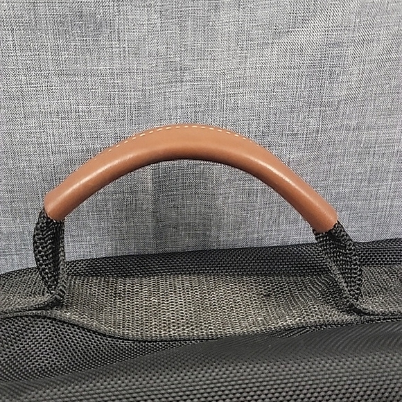 LL Bean Bob Krist VTG Large Padded Camera Bag Backpack Shoulder Canvas Leather - Picture 6 of 14